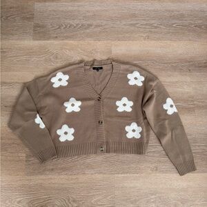 Flower Tan Cardigan